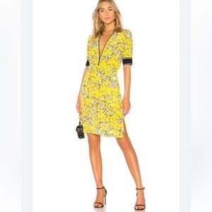 Rag & Bone Yellow Sundress with Plunge Neckline and Cuffed Sleeves